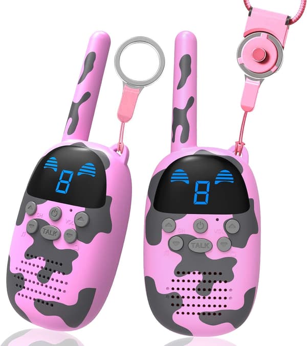 Walkie Talkies för Barn, 2-pack, Bärbara FRS Lång Räckvidd