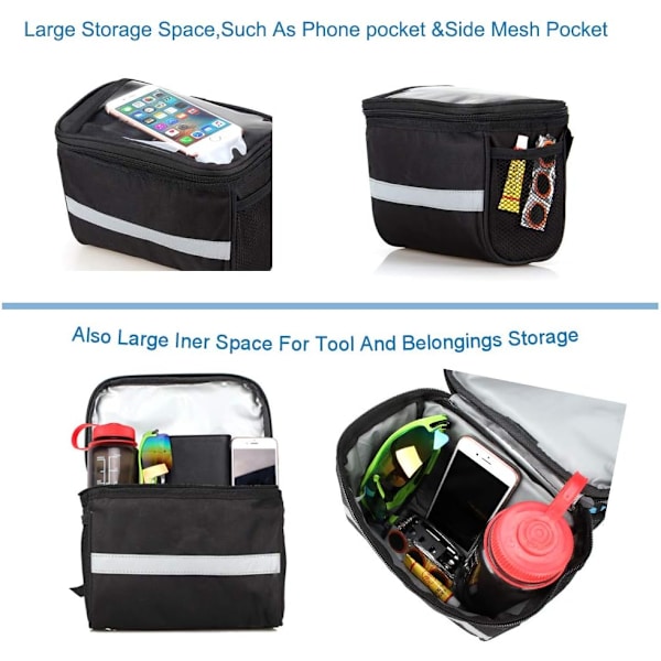Cykelstyr Stash Bag Cykeltasker Styr Cykelkurv Taske med Mig