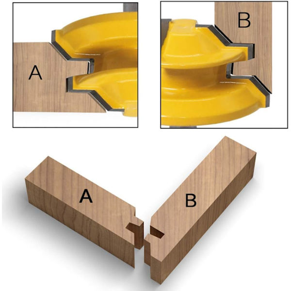 45 Graders Lås Miters Fræserbit 12,7 mm, Træbearbejdning Fræsning C DXGHC