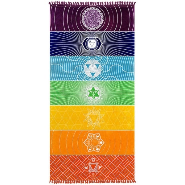 Bomulls-mikrofibertyg Bohemisk Indien Mandala Strandfilt 7 C