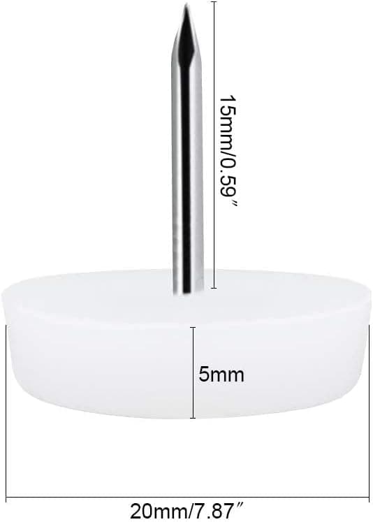 Møbelglider Teflon Spiker med Skruer 20mm Stolglider