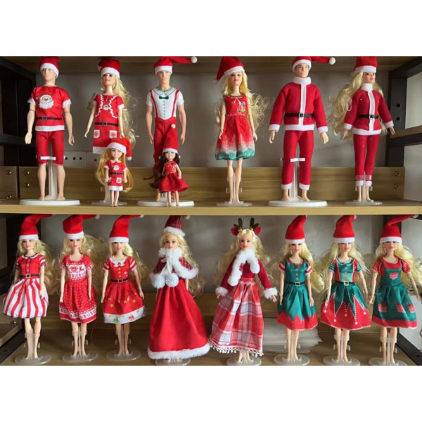 Barbie julmodedräkt, 14 delar, 14 docktillbehör,