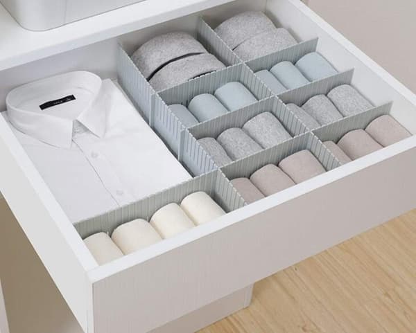 8 st Justerbara Rutnät Låda Delare DIY Plast Garderob Separator