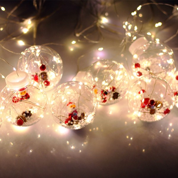 LED Kreativ Jultomte Presentönskekula Gardinlampa Jul