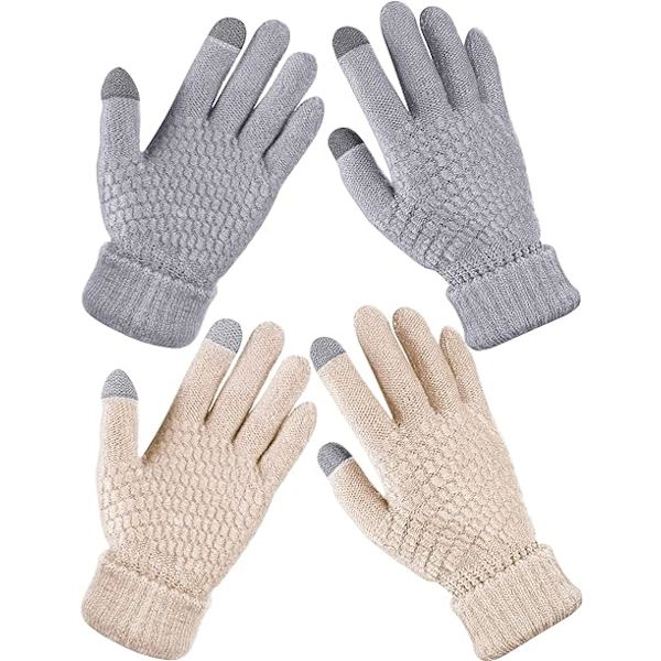 2 Par Dame Vinter Touchscreen Hansker Varme Fleecefôret K DXGHC