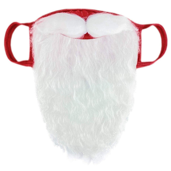 Jultomtemask med skäggmask Halloween-kostym vit jul