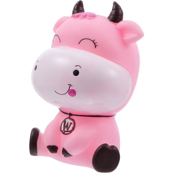 （Rosa färg）Animal Piggy Bank Lovely Cow-Shape Piggy Bank Piggy B
