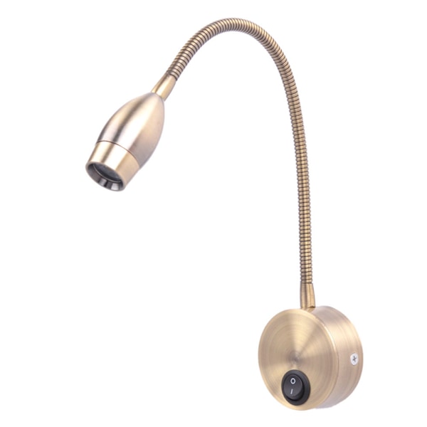 Fleksibel vegglampe leselampe nattlampe med bryter, vegglampe