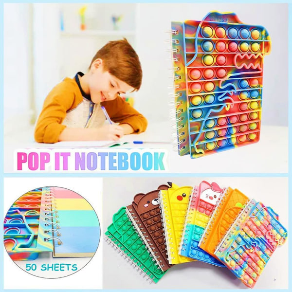 Pop Fidget It Notebook, Push Bubble A5 Spiral Notebooks Fidget To