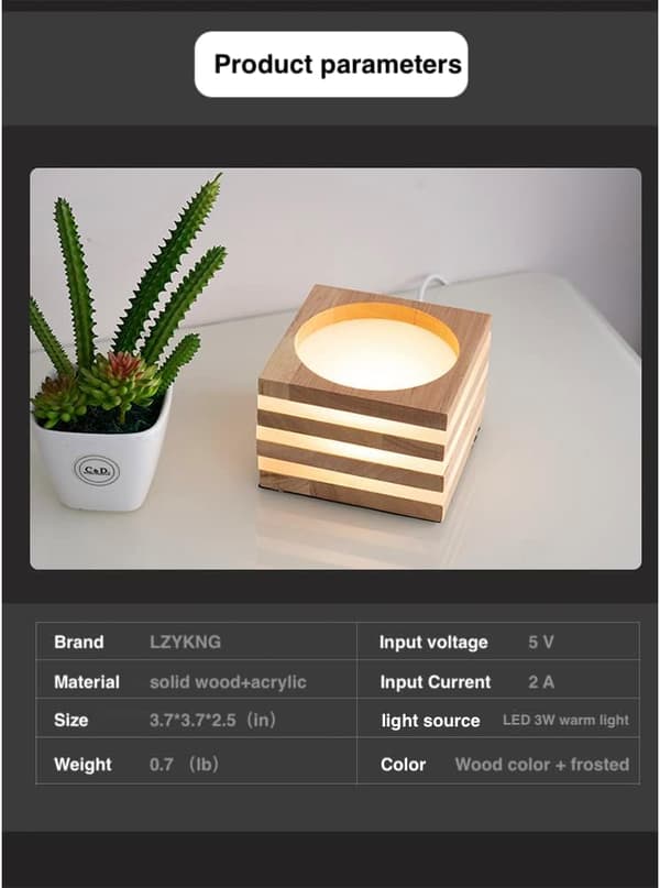LED bordlampe - liten lampe, bordlampe, nattlys til soverom