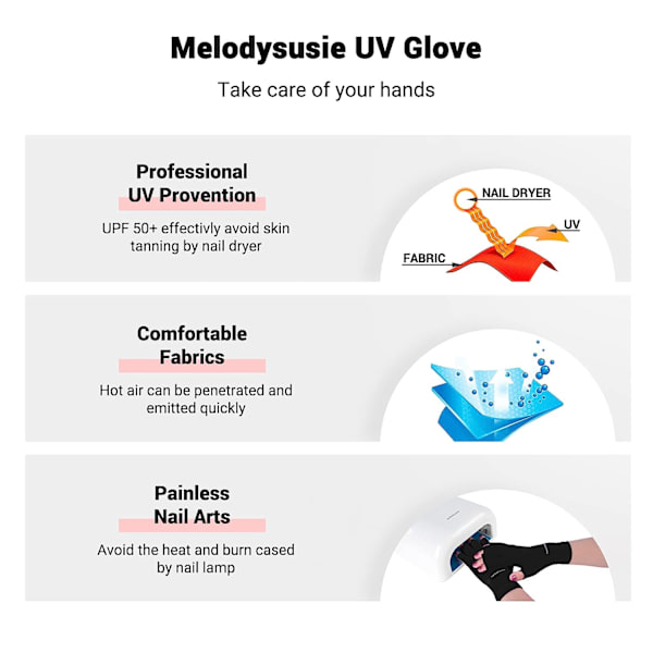 UV-resistente handsker til neglelampe, professionel negleforbedring