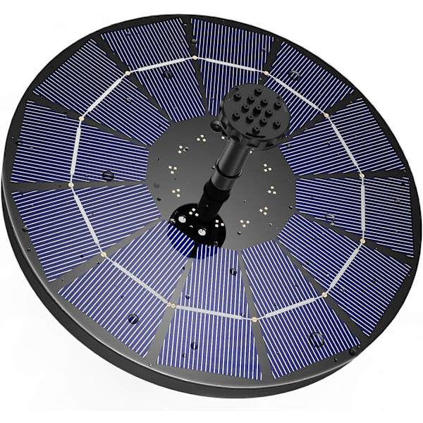 3,5W Solcellsdriven Flytande Fontän för Utomhus, Solcellsdriven Dammpump med Batteri