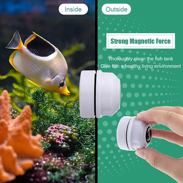 2 Stykker Lille Mini Magnetisk Børste Akvarium Børste Alge Fjernelse
