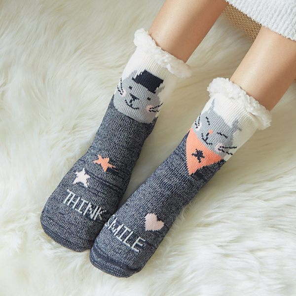 Slippersokker, Vinter Damer Antislip, Vinter Bomulds Sokker Dovendyr