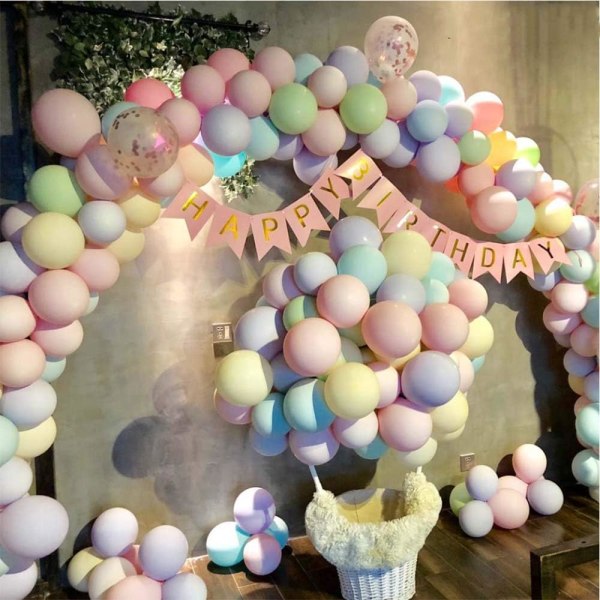 100st Multicolor Pastellballong 10 Inch Macaron Latexballong en