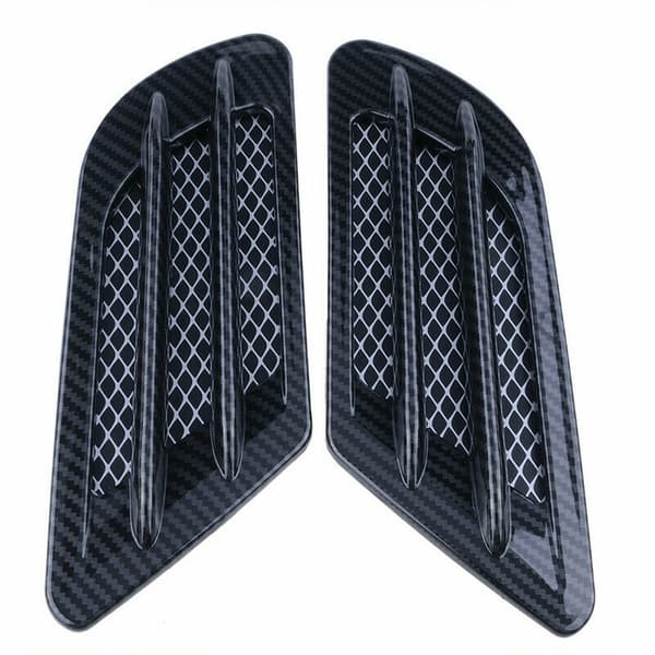 2X Universelle Carbonfiber Sorte Bil Luftstrøm Fender Sideventil