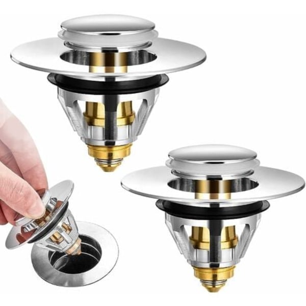 Universal Pop-Up Sink Drain, 2 stk. Anti-Tette Drain Filter, Sta