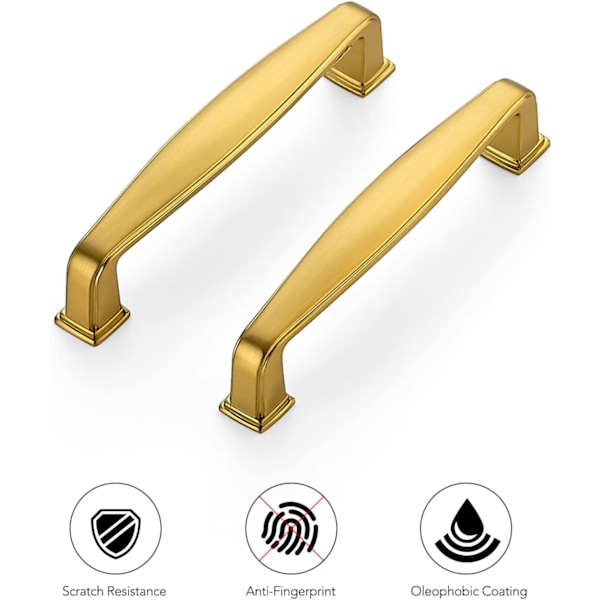 2 Pak 3-3/4\" Matte Guld Kabinets Skuffegreb Køkkenkabinet H