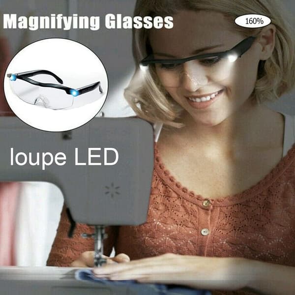 Læsebriller, Forstørrelsesglas 2 LED-lys, Læseforstørrelse