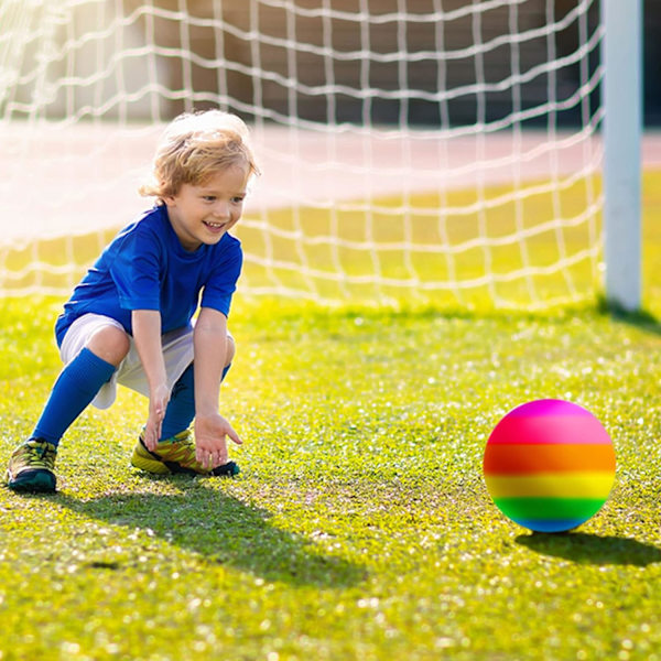 Uppblåsbar boll 9 tum Kickboll Studsbollar Regnbågsbollar PVC