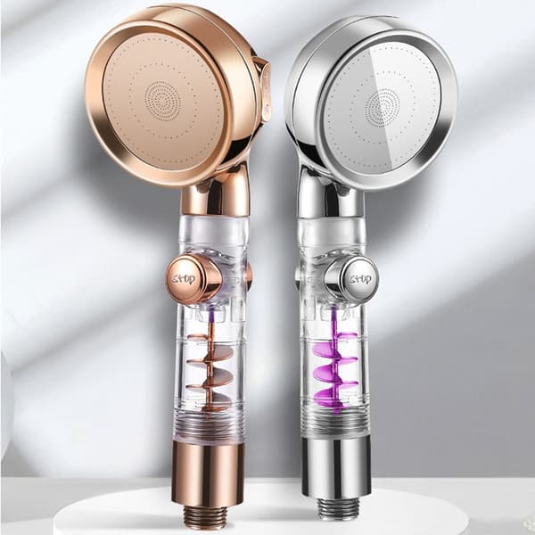 2 stk. Beauty 3-trinns Turbo Rod Trykkdusjhode Hvirvelbad