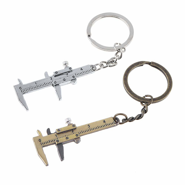 Mode 40mm Mini Skjutmått Mätverktyg Zink Legering Nyckelring