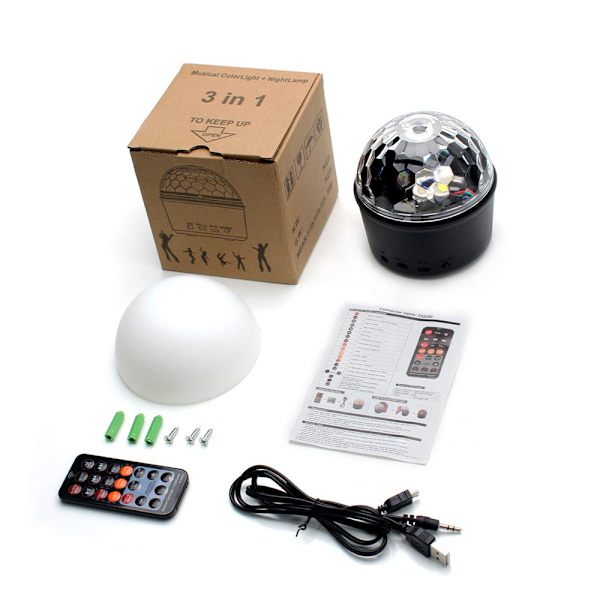 LED Lille Magic Ball Lampe USB Disco Magic Ball Bluetooth Musik