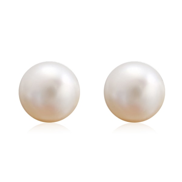 S925 sterling silver natural freshwater flat pearl earrings si