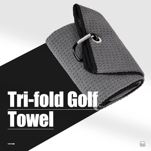 Tri-Fold Golfhandduk - Premium Mikrofibertyg - Präglad Mönster