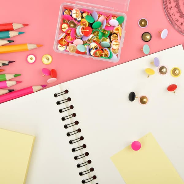 100 stk. Multifarvede Push Pins, Dekorative Push Pins, Farverige R