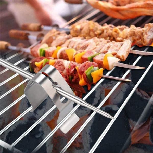 (Sølv, 4*4cm) Grilltemperaturklemme, 5 stk Grilltermometer