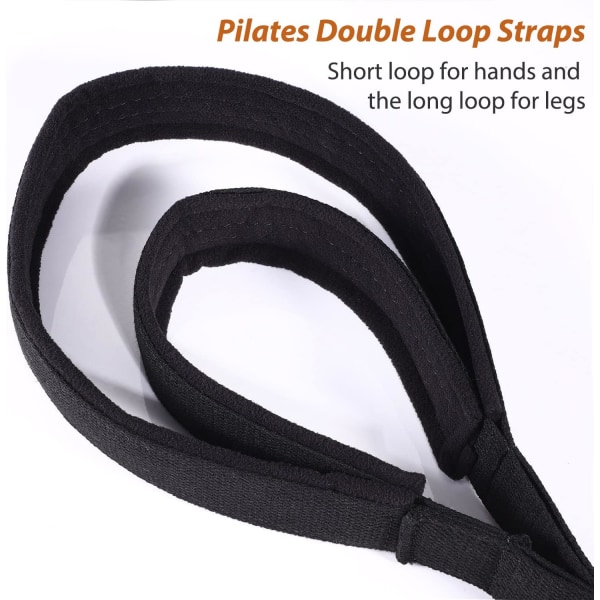 2 Pak Pilates Stropper, Dobbelt Loop Reformer Stropper, Fitness Strop
