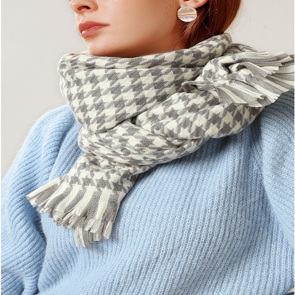 Dames Tartan Skjerf - Damer Vinter Lang Rutete Teppe Skjerf, Så
