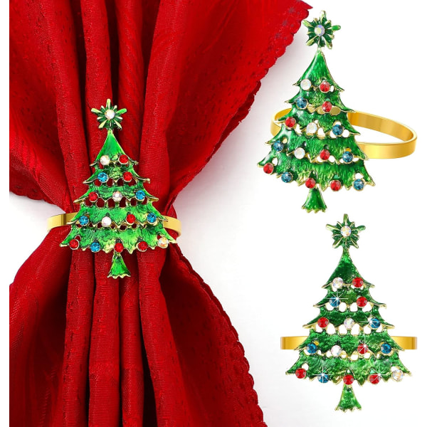 Set med 12 julgransservettringar jul servettringar hållare Bu
