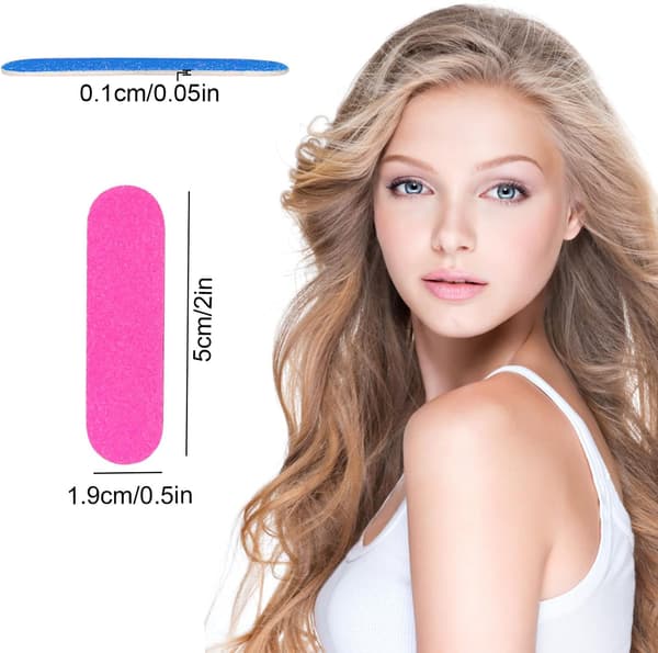 100-pack Nagelfilsset Engångs Mini Nagelfil Dubbelsidig Fil