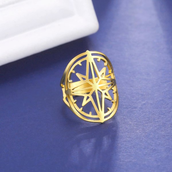 Nordstjerne Ring for Kvinner og Jenter - Polaris Stjerne Astrologi Justerbar