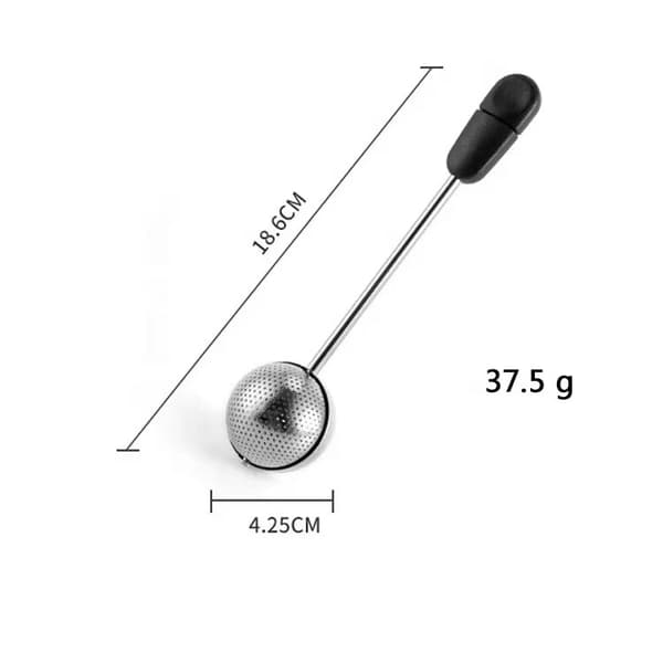 （Sort）Original te-infuser, rustfrit stål roterende kugle, ergonomisk