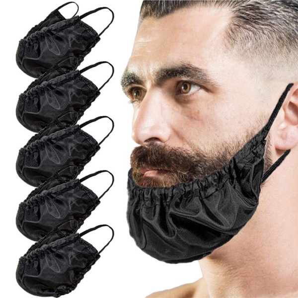 Bandana-skægbetræk til mænd, sort skægbetræk, skægbetræk, Oi DXGHC