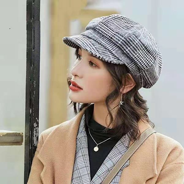 Höst & vinter ny dammode åttkantig hatt höst koreansk