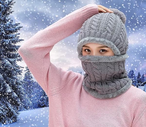 Vintermössa med Fleecefodrad Balaclava Mask