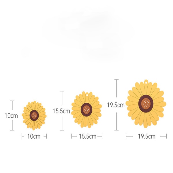 3 kpl (Keltainen) Auringonkukka pöytämatto, kupin alusta, kulhon alusta, palovammojen esto