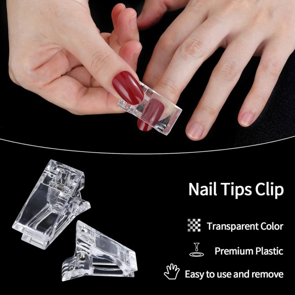 15 st Nail Clipl: Nail Tips Clip for Quick Building Polygel nagel