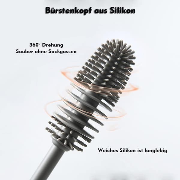 Flaskkvast, Långskaftad Rengöringsborste, Silikon Diskborste, 3-pack