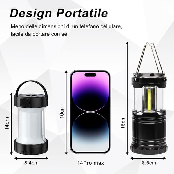 Ladesbar LED Campinglykt, Solcelle Magnetisk Lampe med Batteri