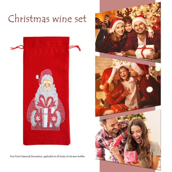 Special Drill Diamond Painting Wine Bottle Covers Kit for Christm