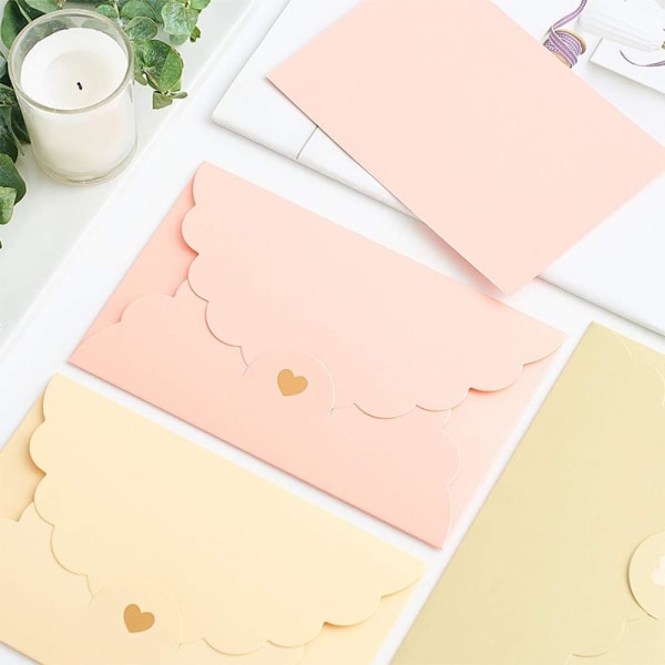 Rosa Kuvert, 30 Stycken Kraftpapper Kuvert Bröllopsinbjudan Kuvert