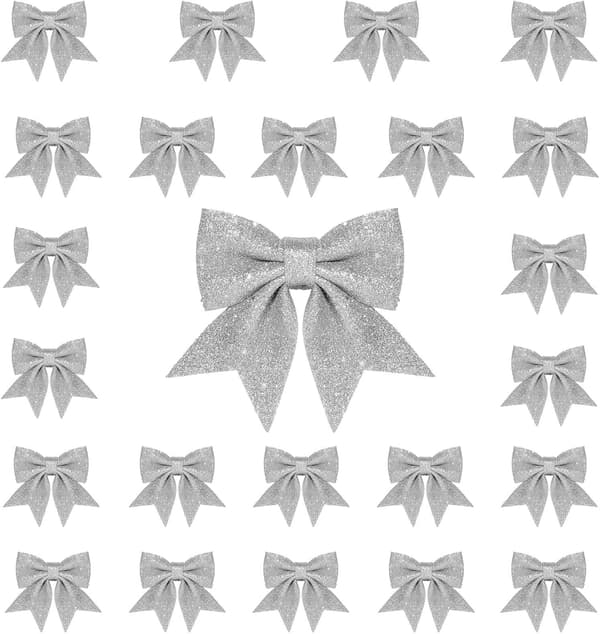 24 st 5,5'' Julgransbågar, Silver Kransbågar, Små