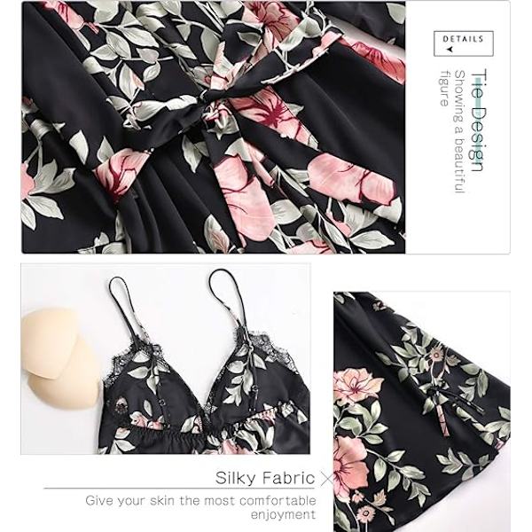 Silke Pyjamas Sett for Damer Pyjamas Jenter Damer Pyjamas Satin Pyjamas