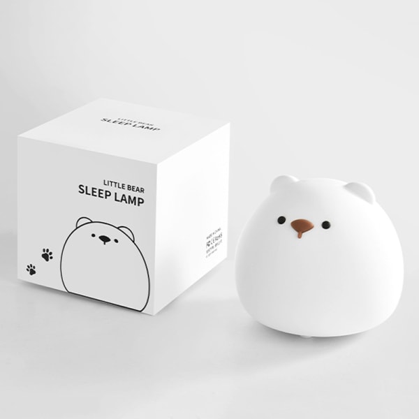 Lille fed bjørn silikone lille natlampe soveværelseslampe gave