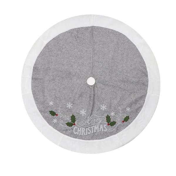120cm grå julgransmatta God Jul Julgran